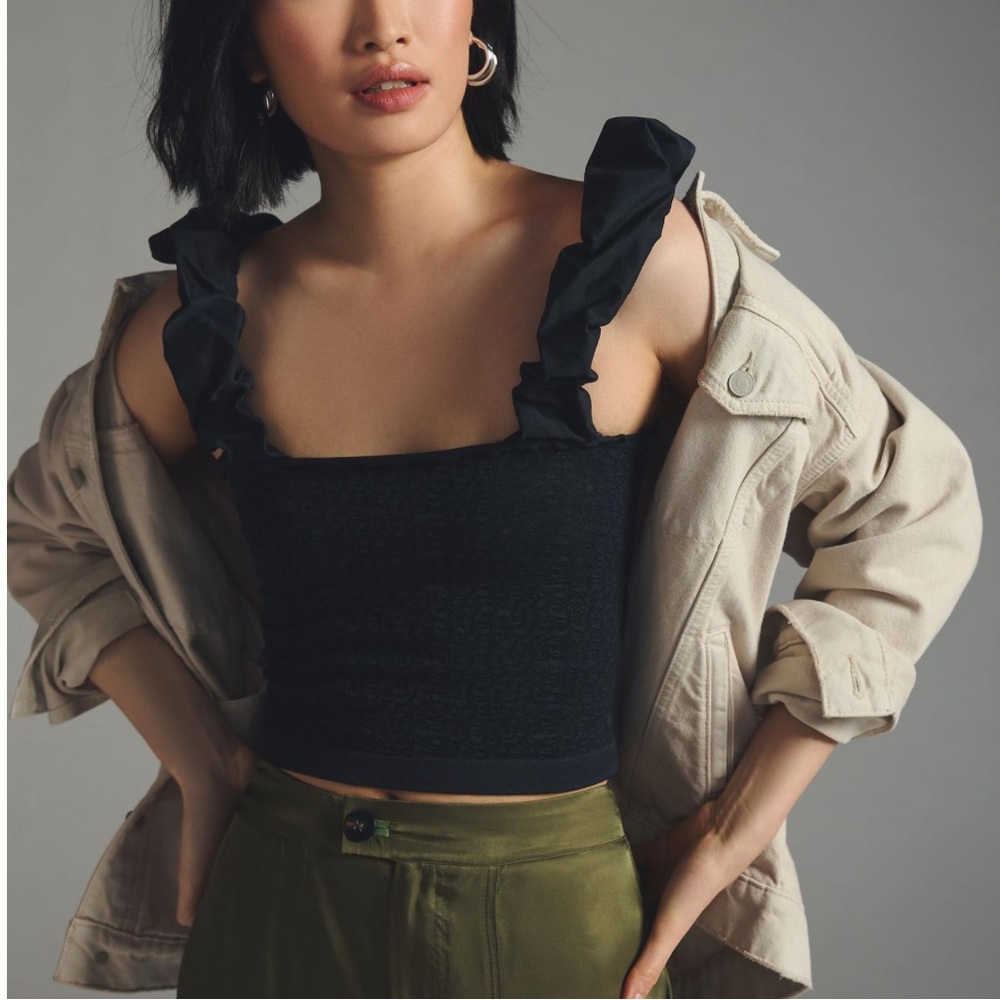 Anthropologie ruched crop top